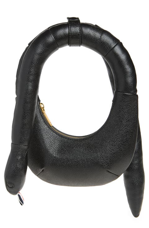 Mini Snake Pebbled Leather Bag