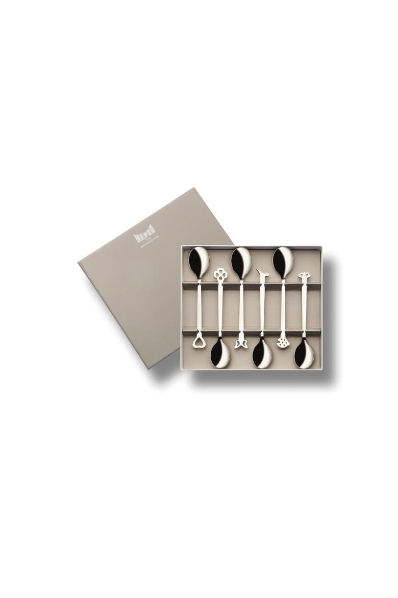 Evento Coffee Spoon Set - 6 Pieces, Main, color, Silver