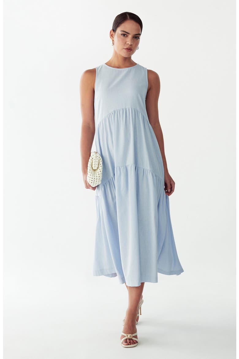 Remi Tiered Dress, Main, color, Sky Blue