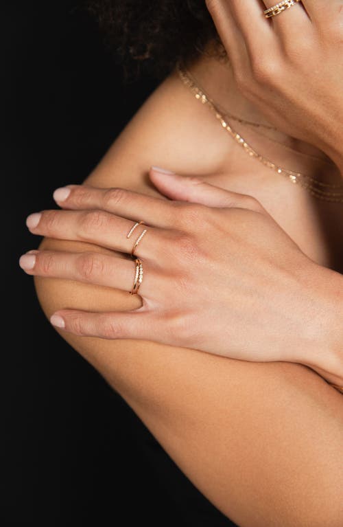 Zoë Chicco 5-diamond Bezel Stock Ring In Gold