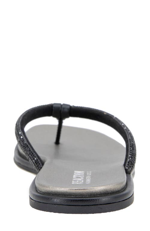 Reaction Kenneth Cole Wynwood Crystal Strap Flip Flop In Black