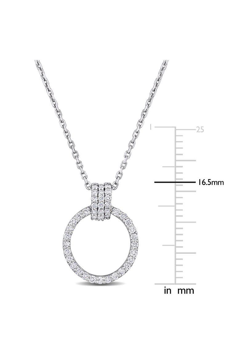 Diamond Circle Pendant Necklace 14k, Alternate, color, White Gold