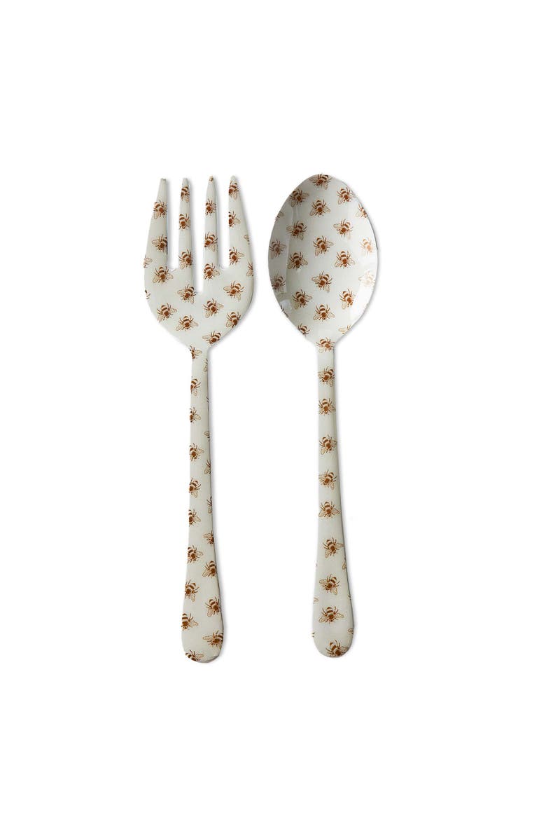 tag Bee Enamel Serving Spoon Multicolor Stainless Steel Utensil, Main, color, Multicolored