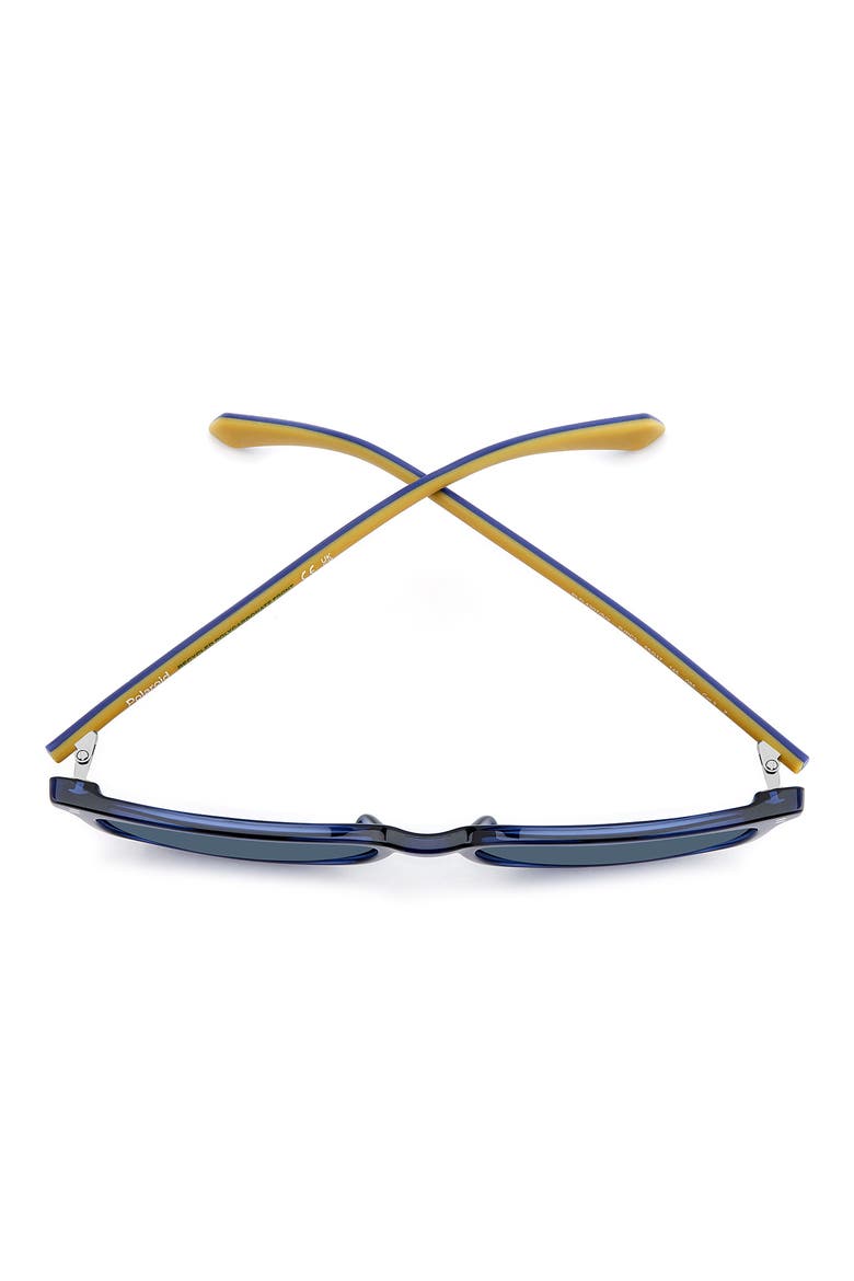 55mm Polarized Rectangular Sunglasses, Alternate, color, BLUE/ BLUE