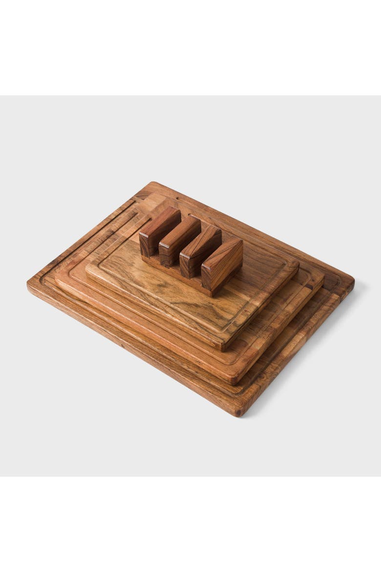 Acacia Wood Cutting Board Set with Stand - 3 Piece, Alternate, color, Natural Acacia Wood