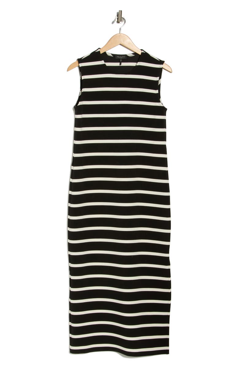 rag & bone Colette Stripe Maxi Dress, Alternate, color, Black White