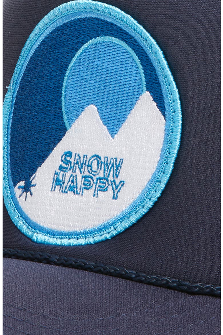 Snow Happy Patch Trucker Hat, Alternate, color, NAVY