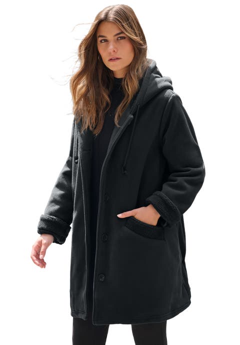 Plus Size Hooded Fleece Fleece Coat