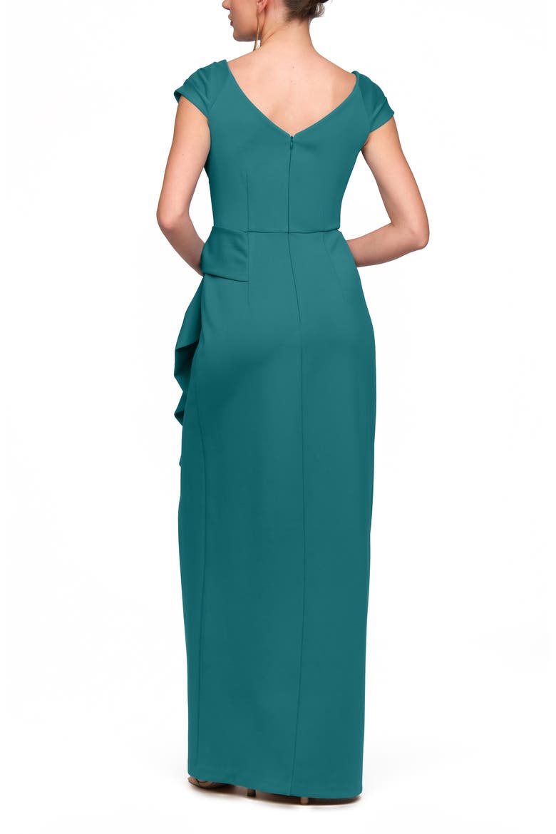 Anissa Pleated Column Gown, Alternate, color, DEEP SEA