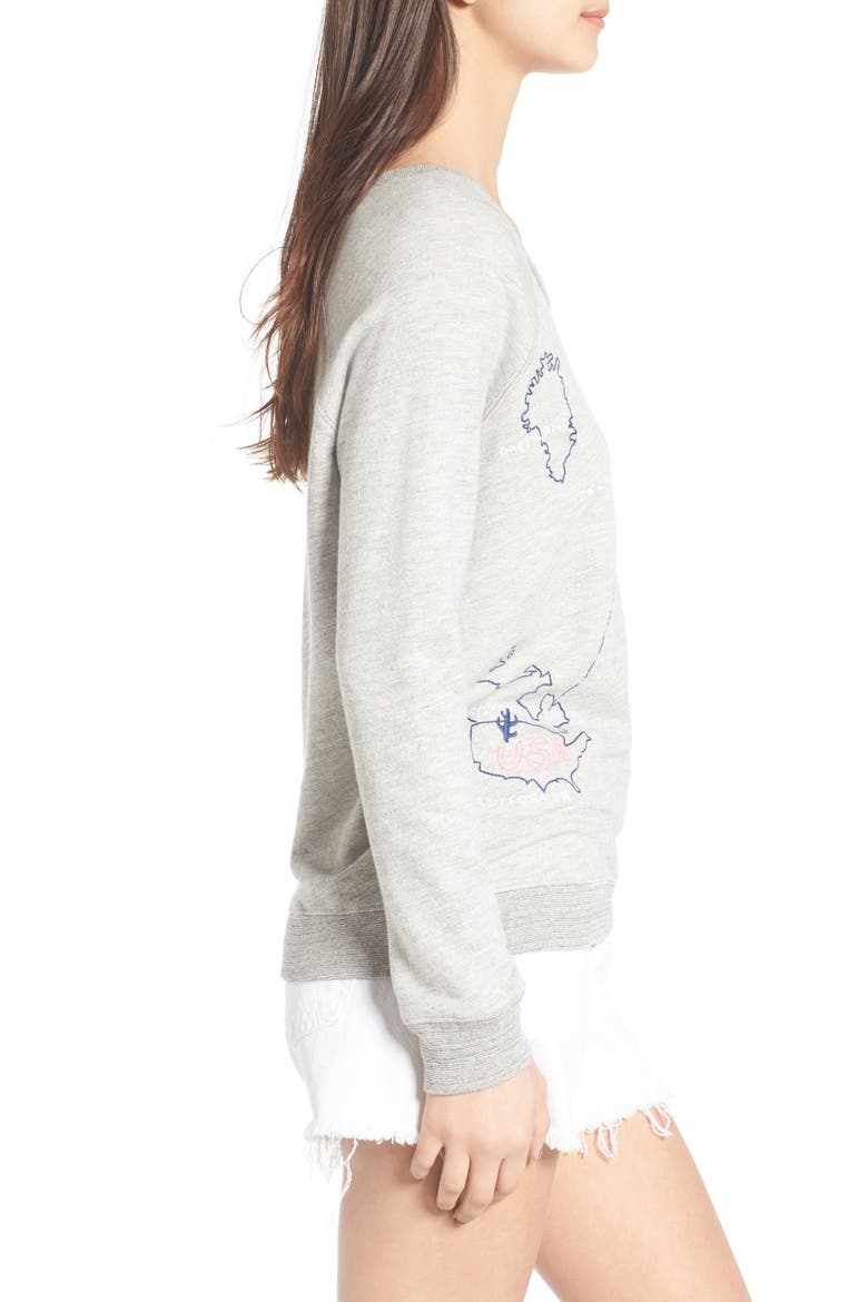 France to USA Sweatshirt, Alternate, color, HEATHER GREY