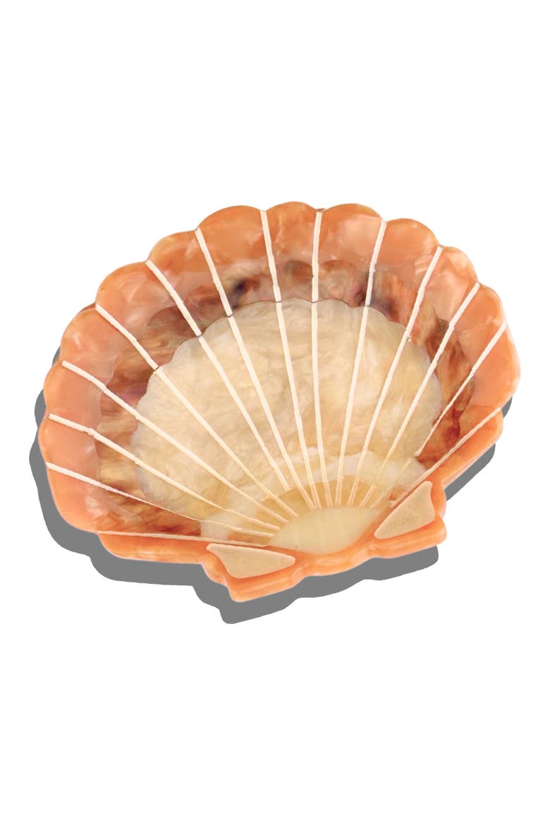 Sunset Seashell Hair Claw Clip, Main, color, BROWN