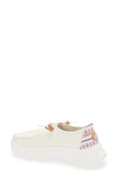 Hey Dude Wendy Peak Baja Stripe Slip-on Moc Toe Shoe In White