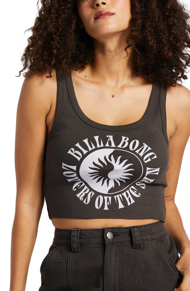 Billabong Sun Lover Crop Cotton Rib Graphic Tank, Alternate, color,