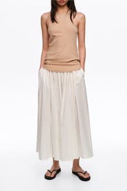 Bimba y Lola Gathered Voluminous Cotton Skirt