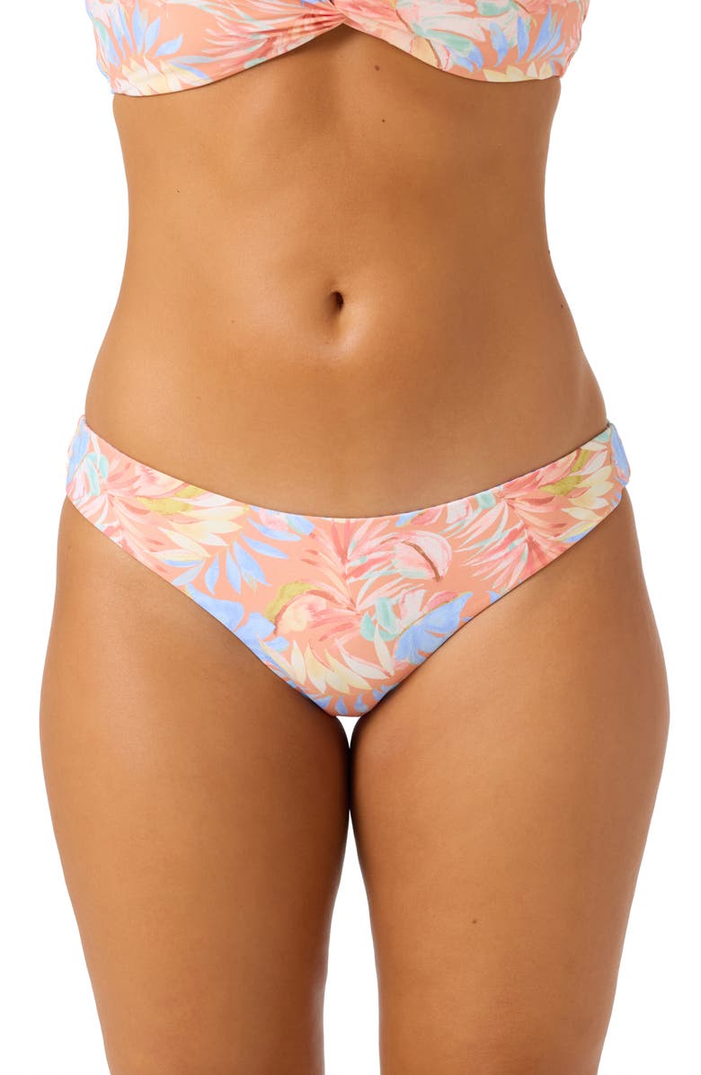 O'Neill Almeria Tropical Blue Lagoon Reversible Swim Bottoms, Main, color, Pink Multi Colored