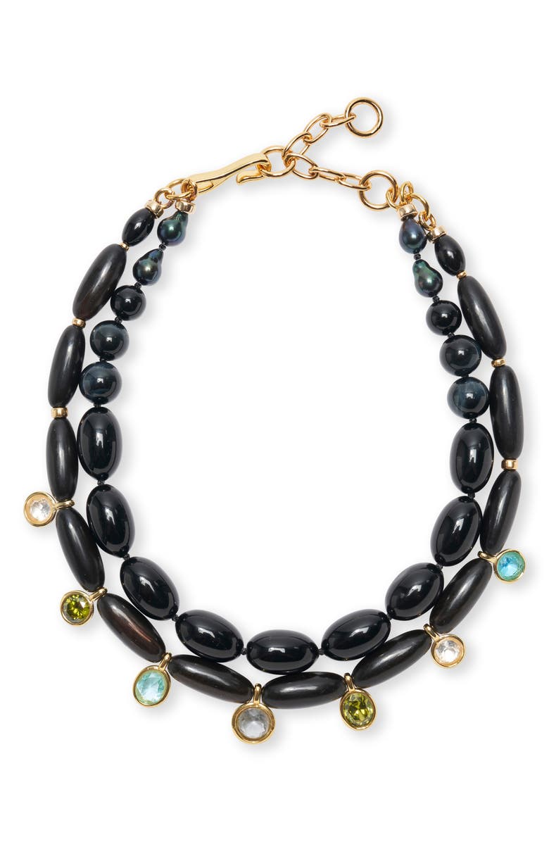 Lizzie Fortunato Elegance In Craft Onyx Collar Necklace, Main, color, 