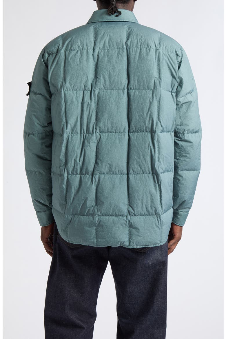 Water Repellent Down Puffer Shirt Jacket, Alternate, color, V002B BLUE ACCIAIO