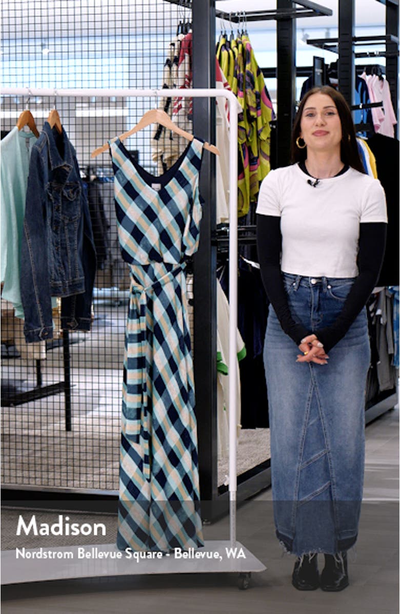Bianca Plaid Tie Waist Sleeveless Dress, sales video thumbnail