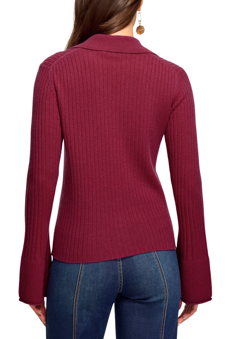 Cathy Cashmere Cardigan, Alternate, color, CRANBERRY
