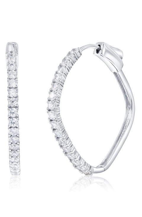 Cubic Zirconia Hoop Earrings