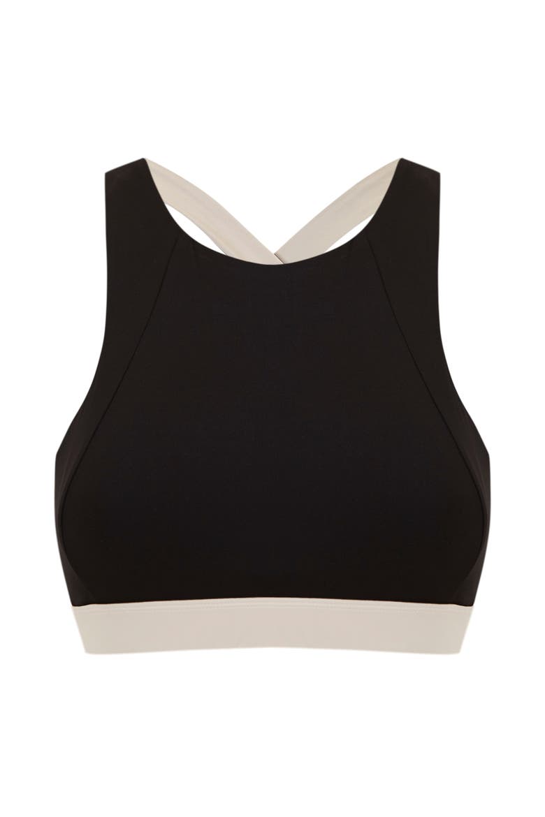 Fiorella High Support Performance Sport Top, Alternate, color, Black/Stone