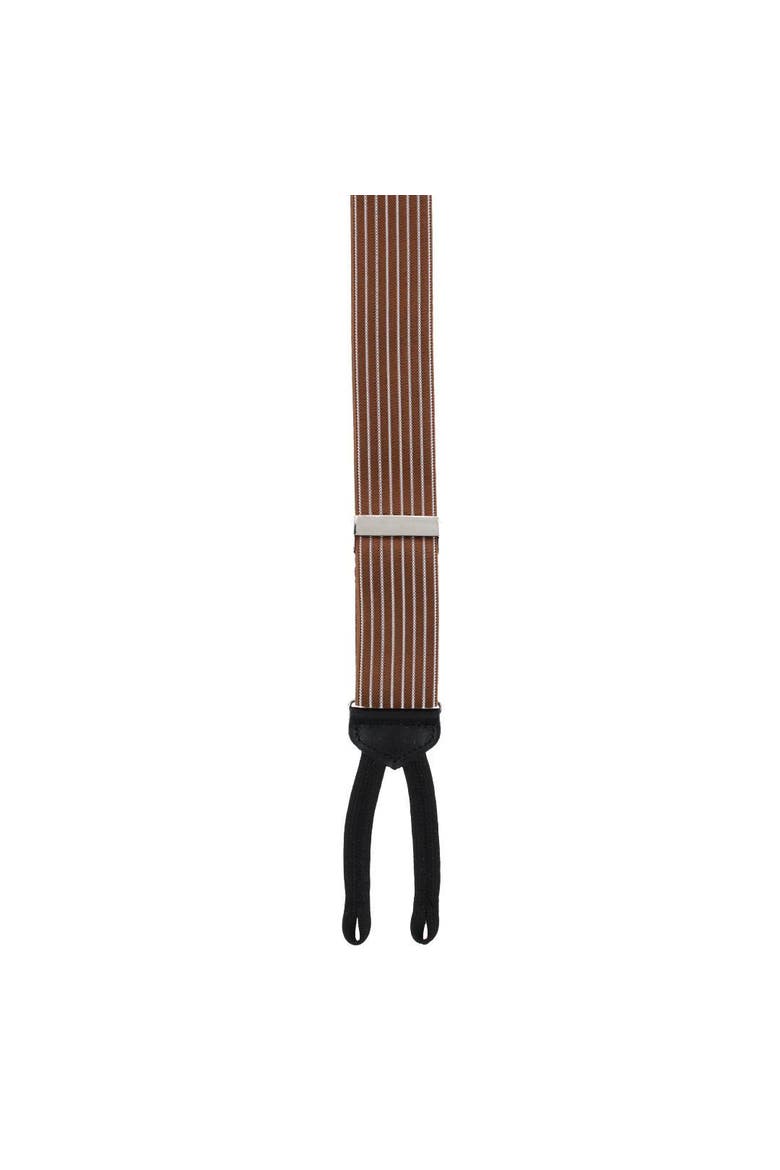 Big And Tall Voltaire Chalk Stripe Elastic Formal End Suspenders (braces), Alternate, color, British Tan