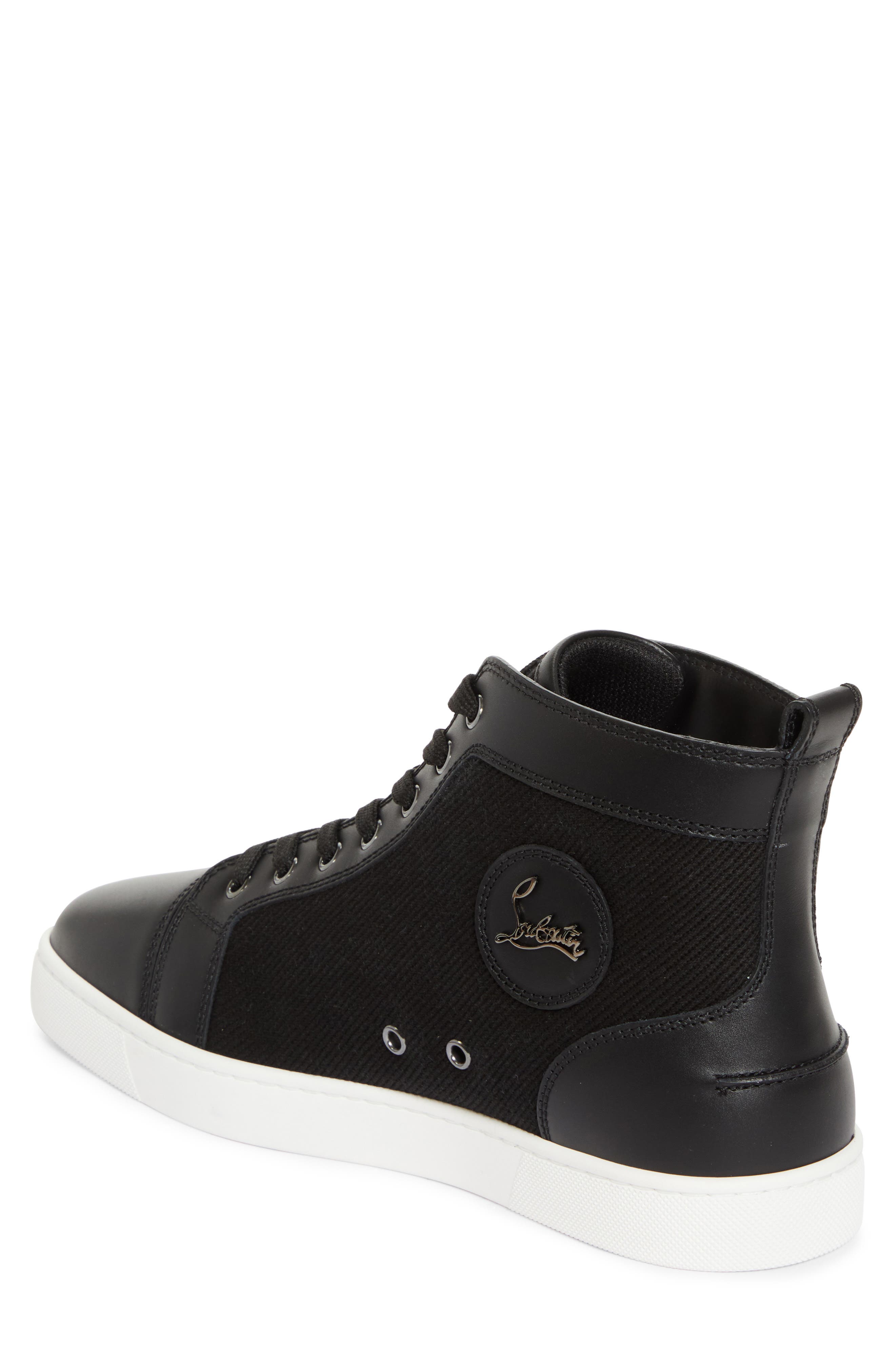 Christian Louboutin Louis High Top Sneaker, Alternate, color, Black