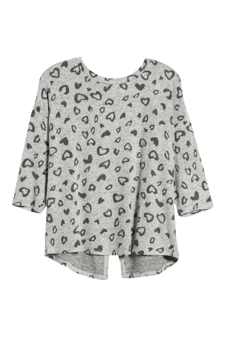 Heart Hacci Knit Top, Alternate, color, H. GREY HEARTS