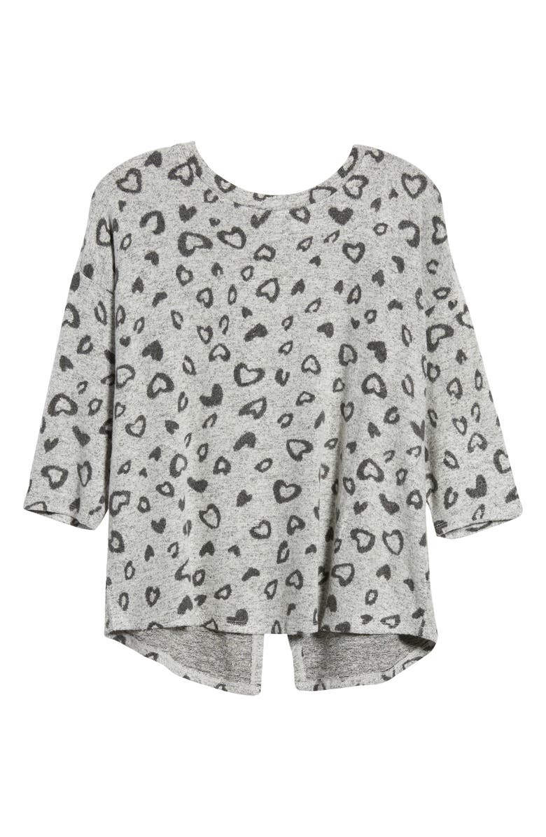 Bobeau Heart Hacci Knit Top, Alternate, color,