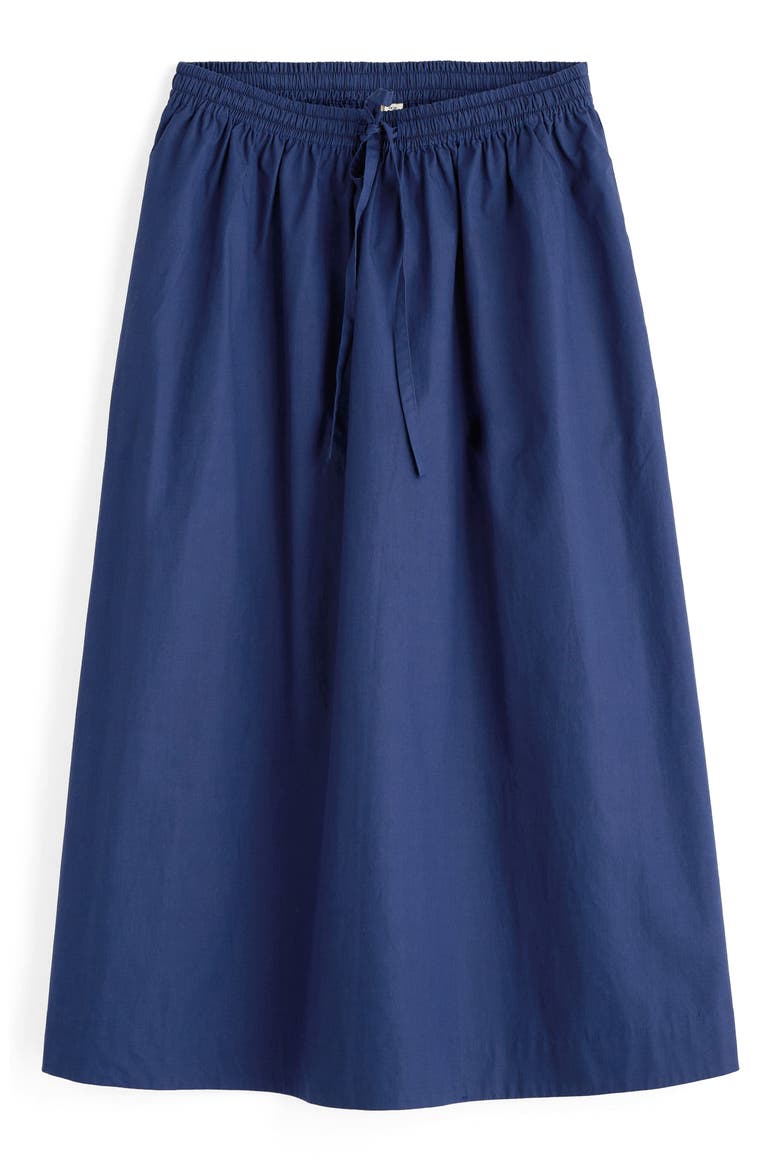 Organic Cotton Drawstring Maxi Skirt, Alternate, color, YACHT