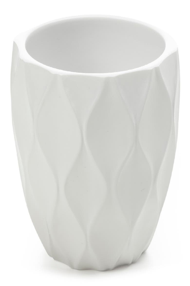 Wave Bathroom Tumbler, Main, color, WHITE RESIN