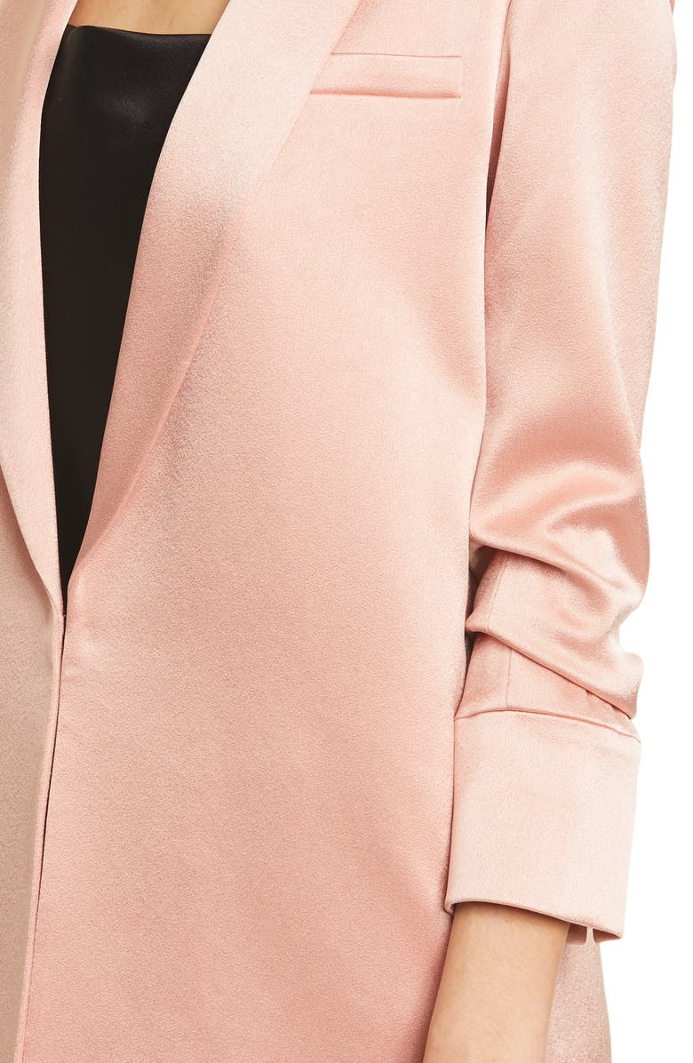 Alice + Olivia Jace Shawl Collar Long Satin Jacket, Alternate, color, 