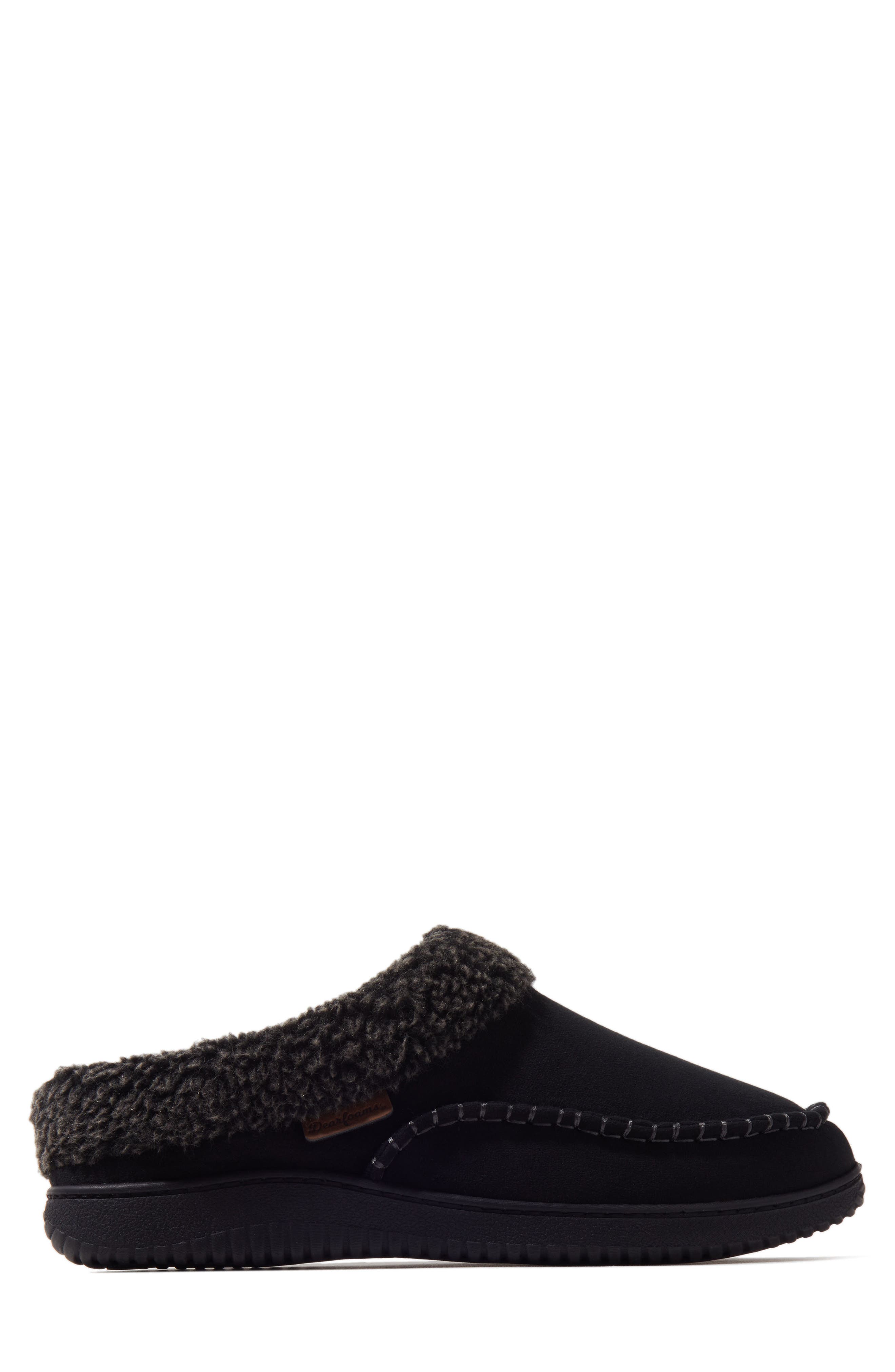 Marshall Microsuede Moccasin Toe Clog Slipper, Alternate, color, BLACK