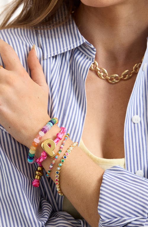 Baublebar Dive In Initial Bracelet In Pink