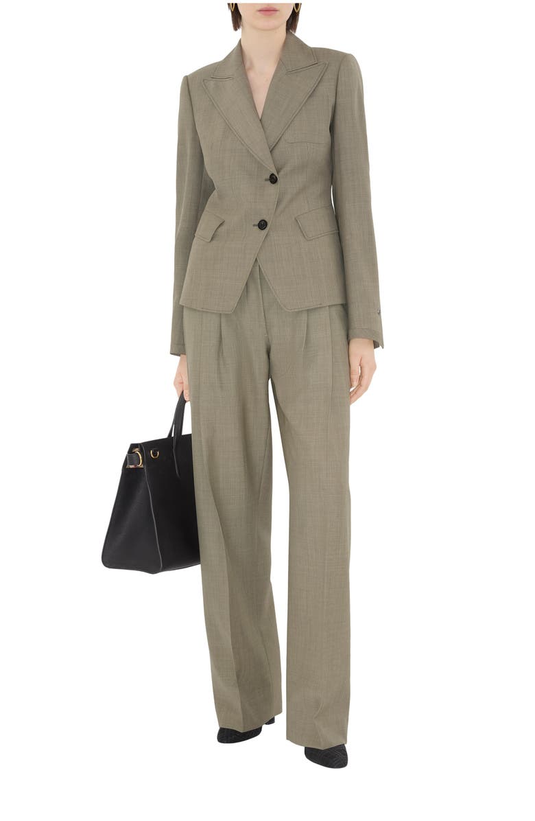 Burberry Wool Tailored Trousers, Main, color, Olive Drab