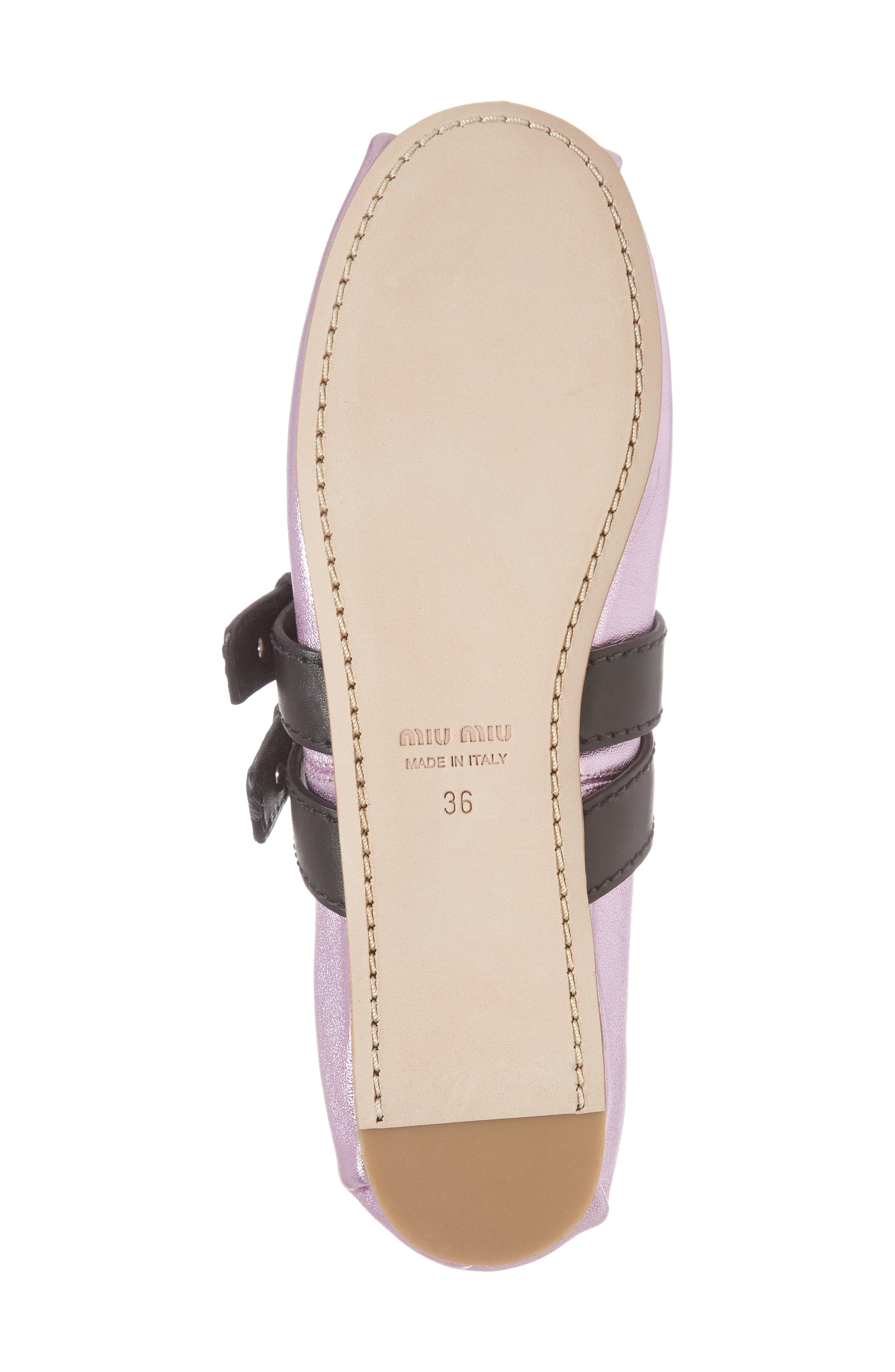 Miu Miu Lace-Up Ballerina Flat, Alternate, color, 