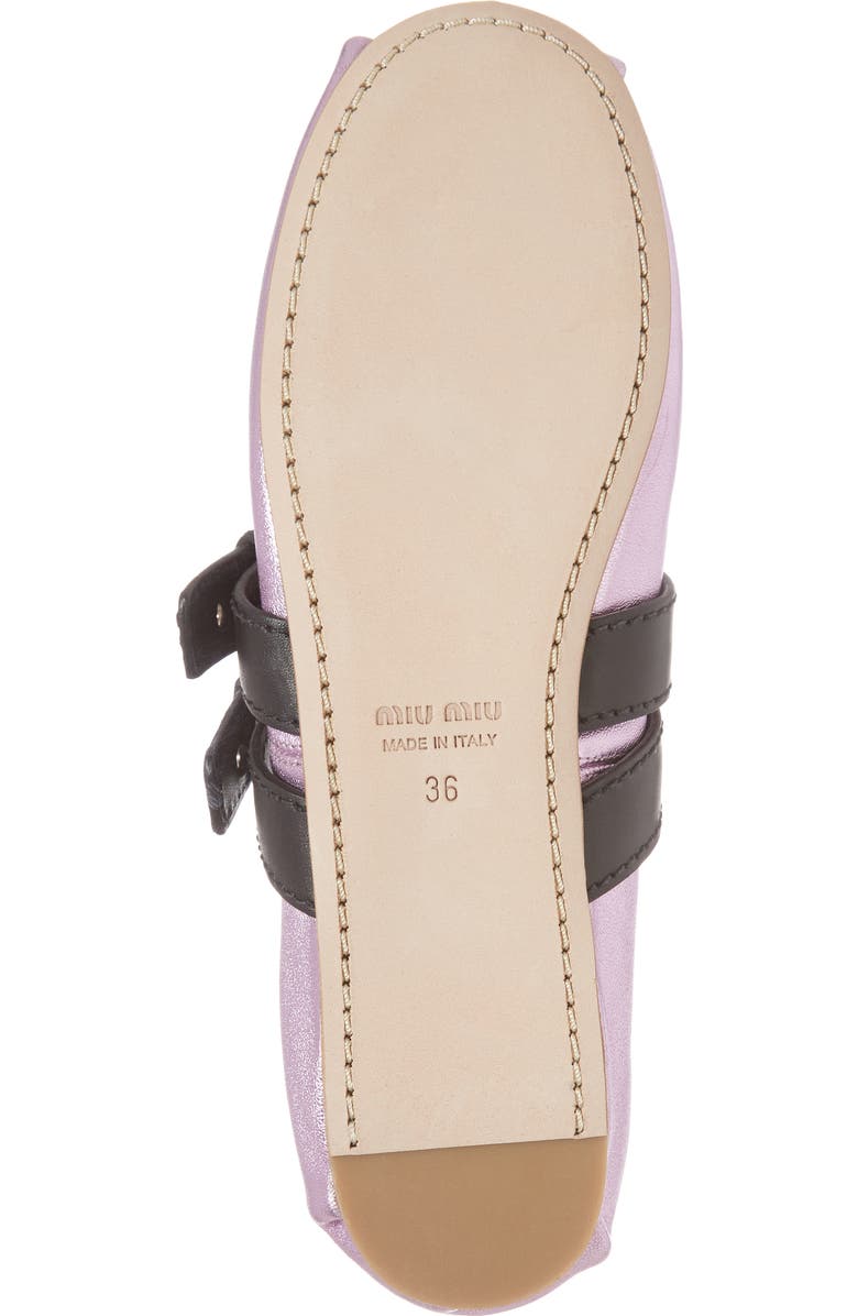 Miu Miu Lace-Up Ballerina Flat, Alternate, color,