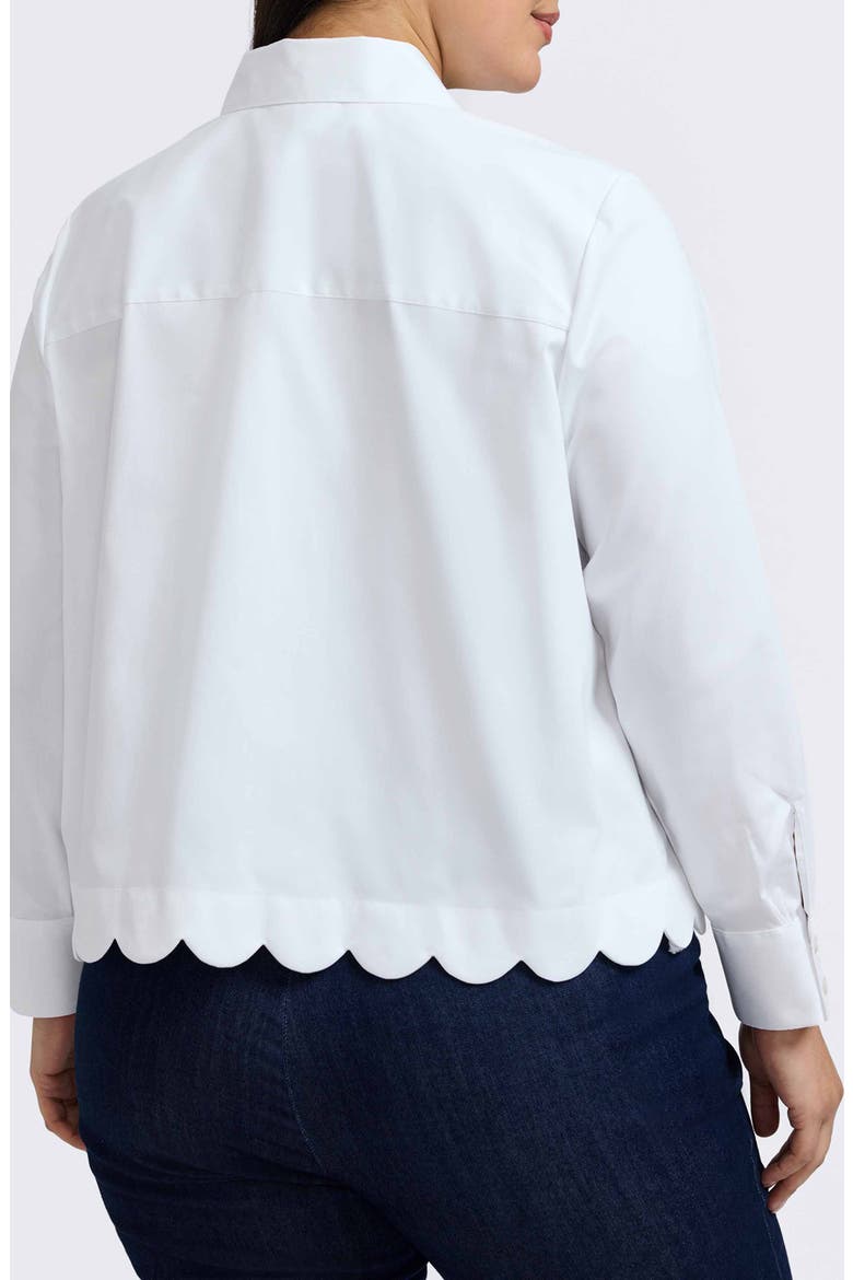 Scarlett Scallop Hem Button-Up Shirt, Alternate, color, WHITE