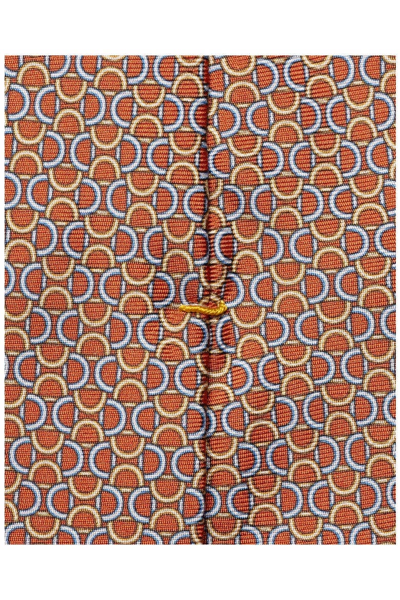 Printed Silk Tie, Alternate, color, MEDIUM ORANGE