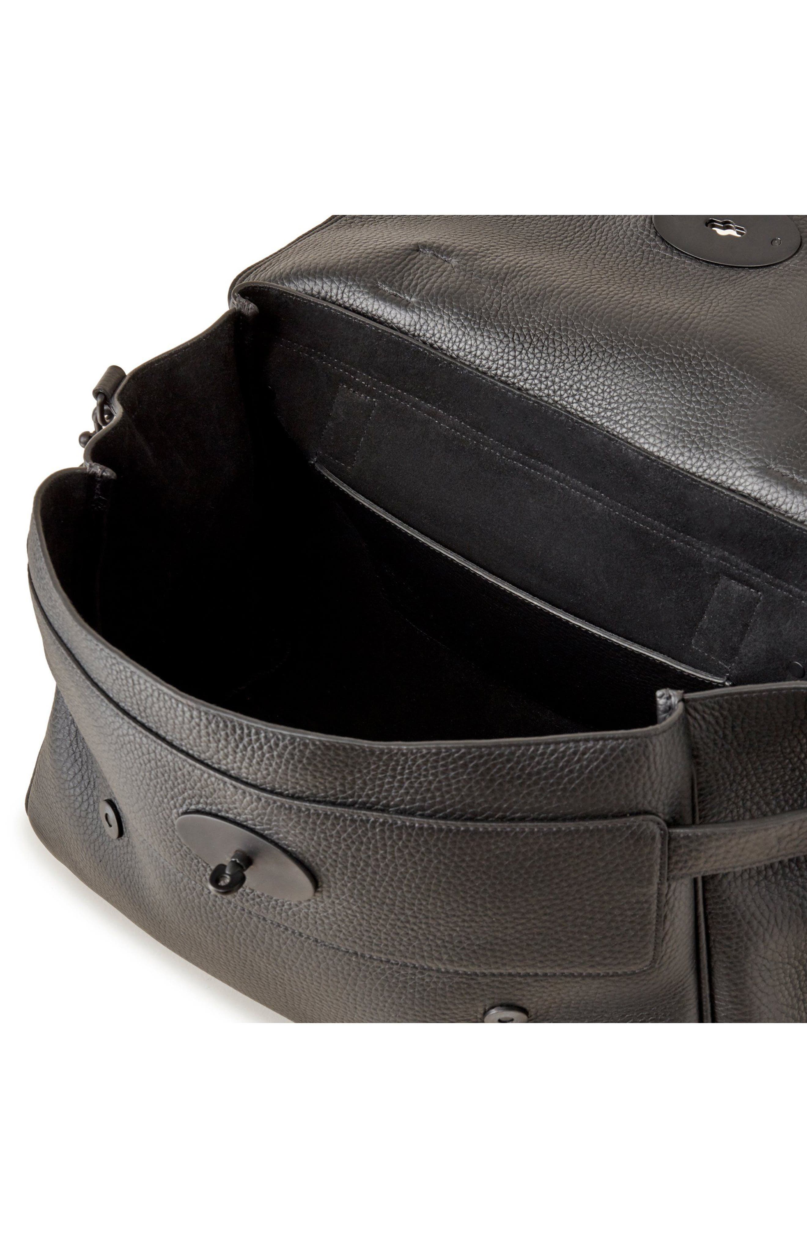 Mulberry Oversized Alexa Tonal Leather Satchel, Alternate, color, Black