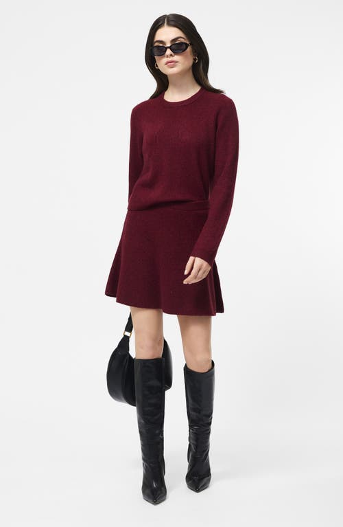 French Connection Vhari Sweater Miniskirt In Burgundy