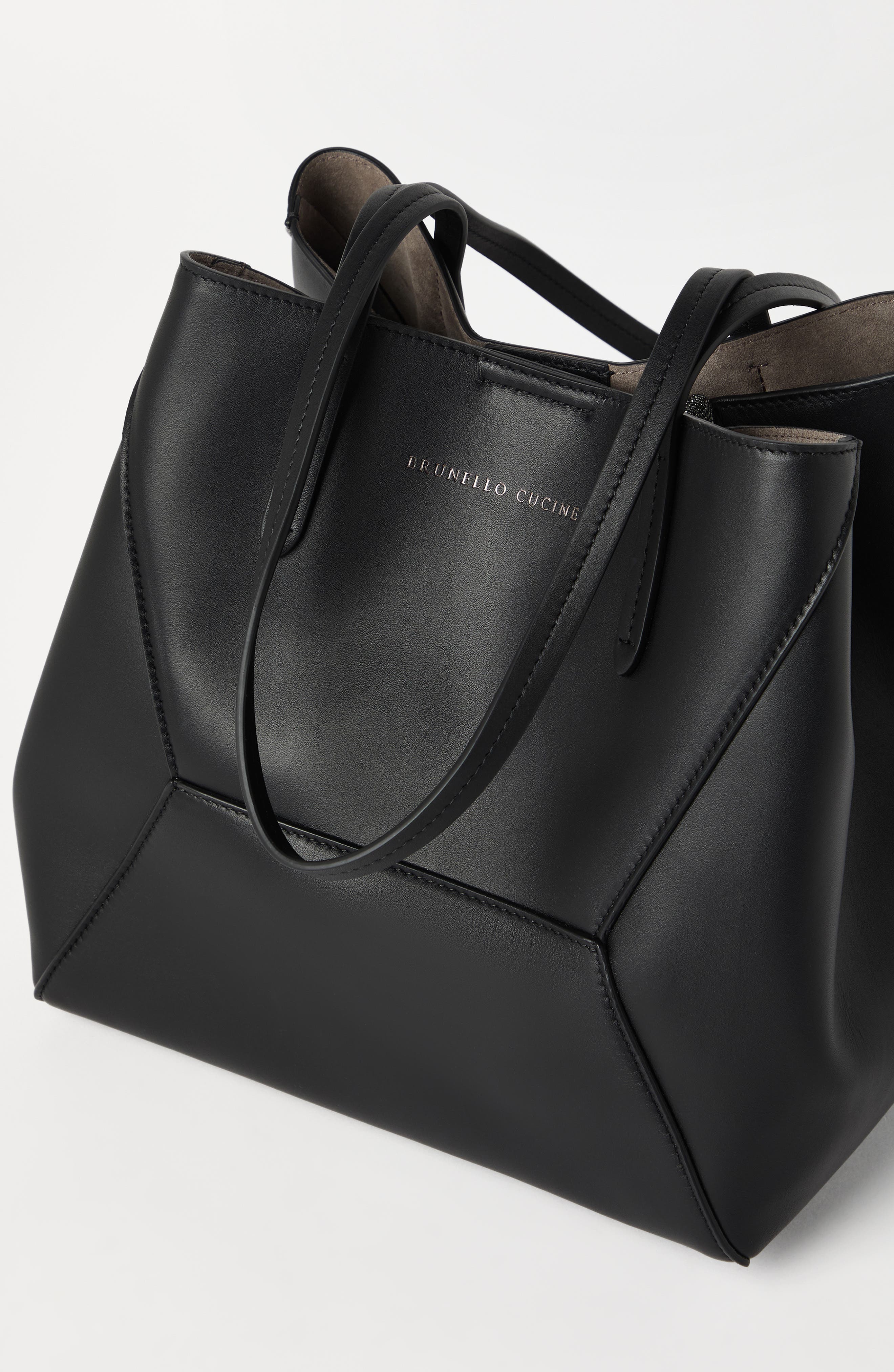 Brunello Cucinelli Large calfskin BC Duo bag, Alternate, color, 