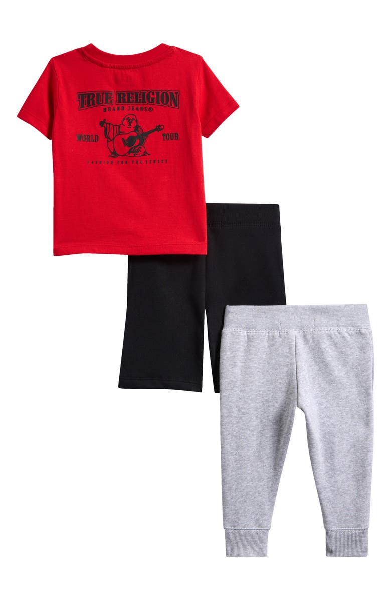 True Religion Graphic T-Shirt, Shorts & Joggers Set, Alternate, color, Red