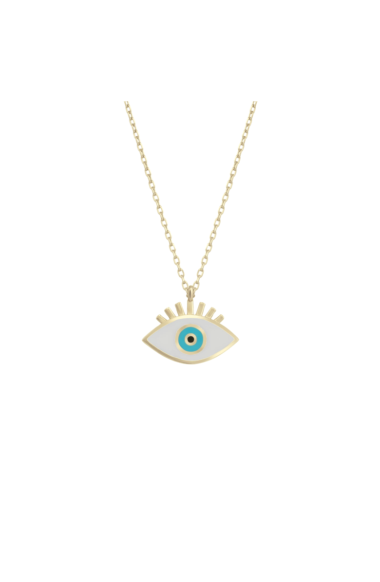 Spero London Sterling Silver Evil Eye Eyelash Necklace, Main, color, Gold