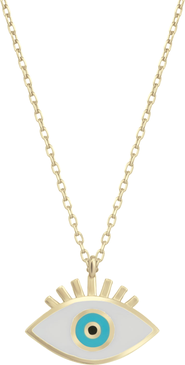 Spero London Sterling Silver Evil Eye Eyelash Necklace