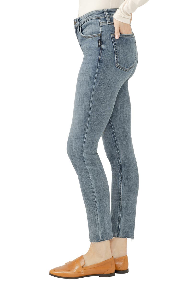Silver Jeans Co. Most Wanted Raw Hem Mid Rise Skinny Jeans, Alternate, color, Elenore