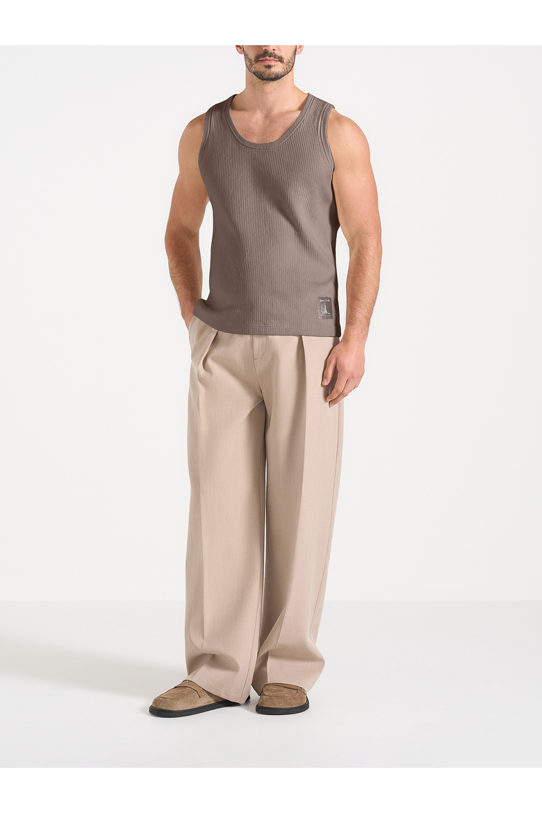 Justin Ribbed Cotton Vest, Alternate, color, Mushroom