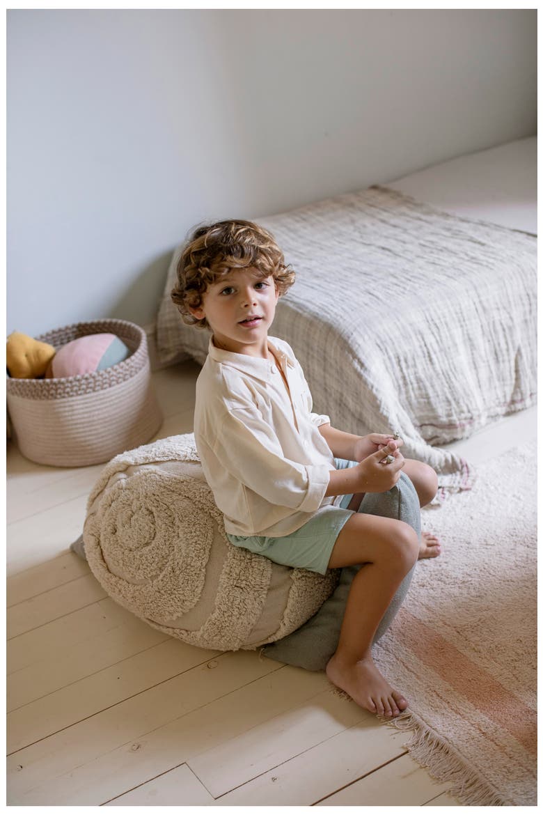 Mr. Snail Pouf, Alternate, color, NATURAL VINTAGE BLUE