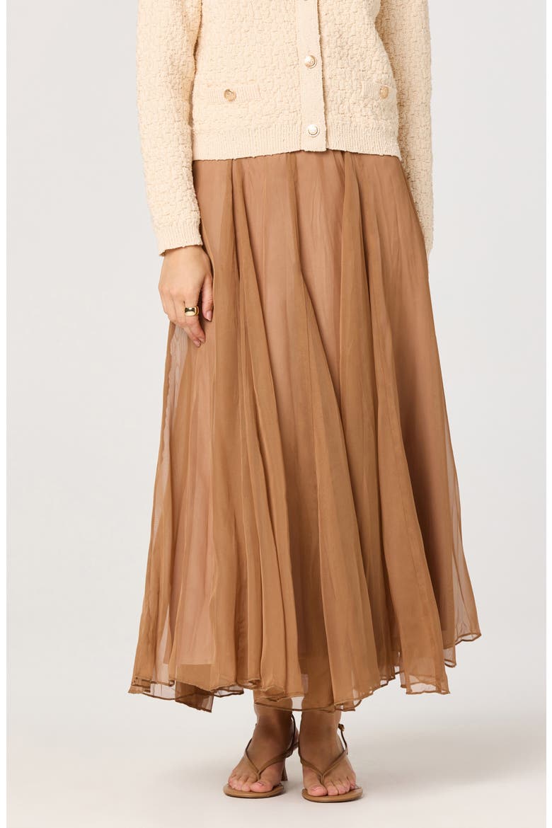 Fiori Maxi Skirt, Alternate, color, WALNUT