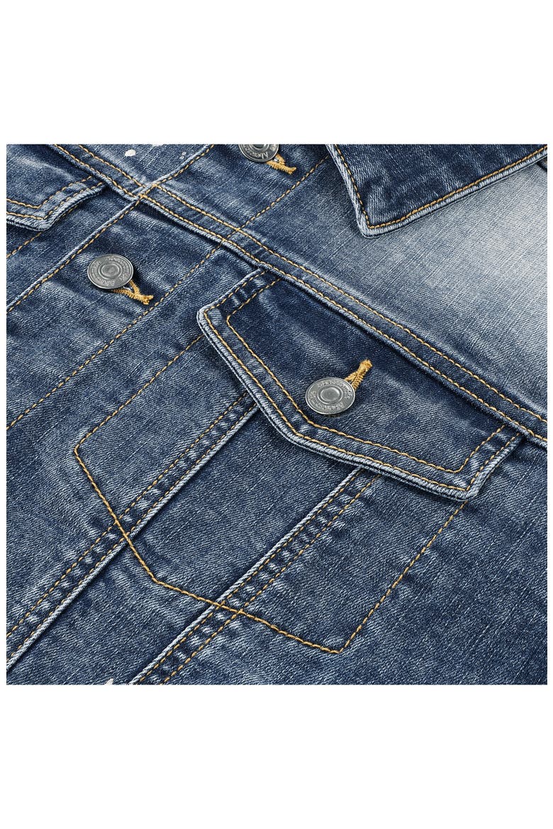 Kids' Hooded Paint Splatter Denim Jacket, Alternate, color, PAINT SPLATTER